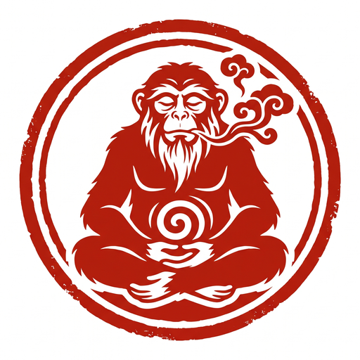 Force Ape seal: a white ape carved in vermilion